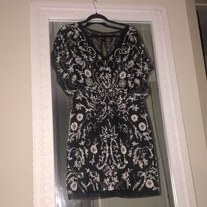 Black dress Mini beading- Aidan Mattox size 14